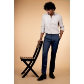 Men Regal Blue Hemp Trousers