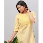 Alena Cotton Embroidered Straight Womens Kurti - Mustard ( Pack of 1 ) - None