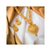 Asmitta Jewellery Golden Alloy Necklace Set ( Pack of 1 ) - Golden