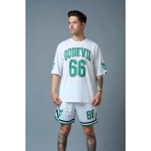 Go Devil 66 (in Green) Printed White Polyester Co-ord Set for Men 5XL