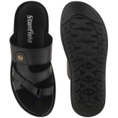 Stanfield - Black Mens Leather Slipper - None