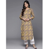 Varanga Cotton Printed Straight Womens Kurti - Yellow ( Pack of 1 ) - None