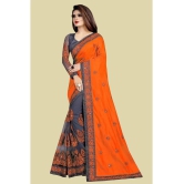 A TO Z CART Silk Embellished Saree With Blouse Piece - Orange ( Pack of 1 ) - Orange