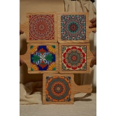 WOOD AND PRINT HAND PLATTERS-SET OF 2 ( turkish delight and sultans touch )