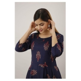 Lee Moda - Navy Rayon Women's Anarkali Kurti ( Pack of 1 ) - XL