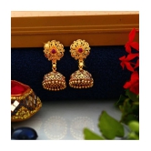 VIVASTRI Golden Jhumki Earrings ( Pack of 1 ) - Golden