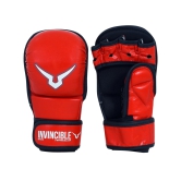 Invincible Fitness MMA Gloves-Red / Small / Medium