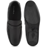 UrbanMark Men Ultimate Comfort Faux Leather Easy Slip-On Formal Shoes without Lace - Black - None