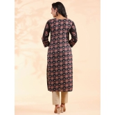 Vbuyz Cotton Printed Straight Womens Kurti - Black ( Pack of 1 ) - None