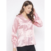 Women Pink Solid Satin Top