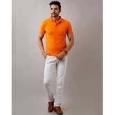 SKYRISE Cotton Blend Slim Fit Solid Half Sleeves Men's Polo T Shirt - Orange ( Pack of 1 ) - None