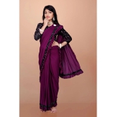 JULEE - Wine Lycra Girls Saree ( Pack of 1 ) - None