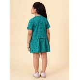 Diaz Turquoise Cotton Girls Top With Skirt ( Pack of 2 ) - None