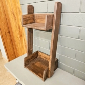 BARISH - Bathroom Organizer Table Top | Organizer Caddy Table Top | Handcrafted with Rubberwood | 2 Spacious Platforms I Fashionable Bathroom Organiser | 22 x 11.5 x 7.75 Inch