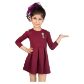 Addyvero Girls Cut Shoulder Maroon Party Dress - 4-5 Years