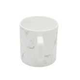 Clay Craft Marble Monochrome 220 ML White Gold Coffee & Tea Mugs | White | Set of 6 Pcs