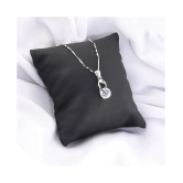 Silver Plated Chain With Unique Solitaire Diamond Pendant  For Women - Silver