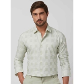 Light Green Tonal Check Slim Fit Casual Shirt