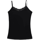 BODYCARE Girls Camisole Dori Neck Sleeveless Pack Of 2-Black - None