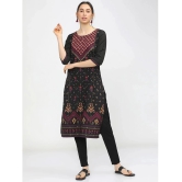 Ketch Polyester Printed Straight Womens Kurti - Black ( Pack of 1 ) - None