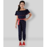 Kids Cave - Navy Blue Rayon Girls Jumpsuit ( Pack of 1 ) - None