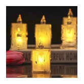 TINUMS - Off White LED Tea Light Candle 8 cm ( Pack of 3 )