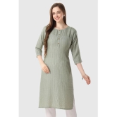 Meher Impex Cotton Striped Straight Womens Kurti - Olive ( Pack of 1 ) - None