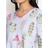 Women Blue Floral Printed Panelled Kurti with Harem Pants