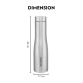 Borosil Swan 1000 ML Stainless Steel Water Bottle | Silver | 1 Pc