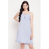 Clovia Crepe Blue Beach Dresses - Single - None