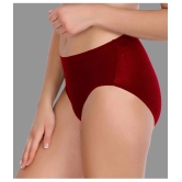 Madam - Maroon Modal Solid Womens Briefs ( Pack of 1 ) - None