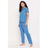 Clovia Blue Rayon Womens Nightwear Nightsuit Sets ( Pack of 2 ) - None