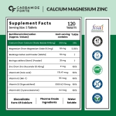 Carbamide Forte Calcium 1042mg with Magnesium, Zinc, Vitamin D,K2 & B12 | Calcium for Women & Men – 120 Veg Tablets