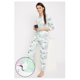 Clovia Cotton Nightsuit Sets - White Pack of 2 - L