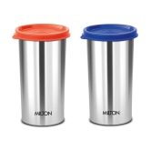 Milton Stainless Steel Tumbler with Lid Set of 2, 415 ml Each, Assorted (Lid Color May Vary) | Office | Gym | Yoga | Home | Kitchen | Hiking | Treking | Travel Tumbler - Assorted