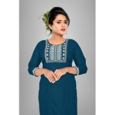 haya fashion - Blue Rayon Women's Straight Kurti ( Pack of 1 ) - None