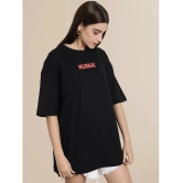 Fabflee Black Cotton Loose Fit Womens T-Shirt ( Pack of 1 ) - None