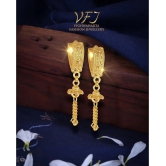 Vighnaharta Golden Jhumki Earrings ( Pack of 1 ) - Golden