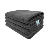 SOFTSPUN Microfiber Cloth 40x60 Cms, 4 Piece Towel Set, 340 GSM (Grey) Multi-Purpose Super Soft Absorbent Cleaning Towels for Home, Kitchen, Car, Cleans & Polishes Everything in Your Home.