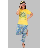 Girls Printed Cotton Round Neck Short Sleeves Pyjama Set-13-14 years