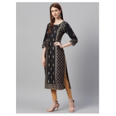 KSUT Black Cotton Straight Kurti - Single - M