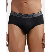 Jockey 8037 Men Super Combed Cotton Solid Brief with Ultrasoft Waistband - Black (Pack of 2) - None