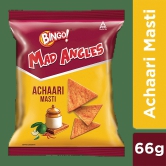 Bingo Mad Angles – Achaari Masti,Crunchy Triangle Chips, Perfect For Snacking, 66 G Pouch