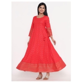 Kbz - Red Rayon Women's Flared Kurti ( ) - XL