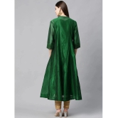 Juniper Chanderi Embellished Flared Womens Kurti - Green ( Pack of 1 ) - None