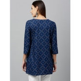 KIPEK - Navy Rayon Women's Straight Kurti ( Pack of 1 ) - None