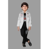 DKGF Fashion - Light Grey Cotton Blend Boys Shirt & Pants ( Pack of 1 ) - None