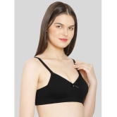 ILRASO - Black Cotton Non Padded Women's T-Shirt Bra ( Pack of 1 ) - None