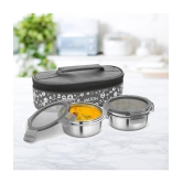 Milton Lifestyle Lunch Stainless Steel Lunch Box, 2 Containers, Grey