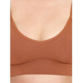 ILRASO - Brown Poly Cotton Women's Bra & Panty Set ( Pack of 1 ) - None